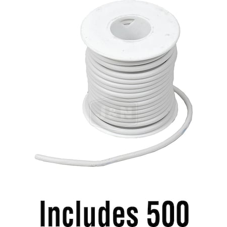 Aftermarket Primary Wire, GPT, 14 AWG, White, PVC Jacket 600-14008-500-JN